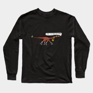 Rollerskating Retro Jurassic Diplodocus Long Sleeve T-Shirt